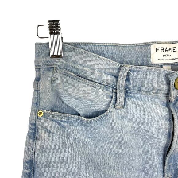 FRAME Le High Skinny Crop Stretch Light Wash Denim Jeans in Hepburn Road SZ 28 - Picture 5 of 12